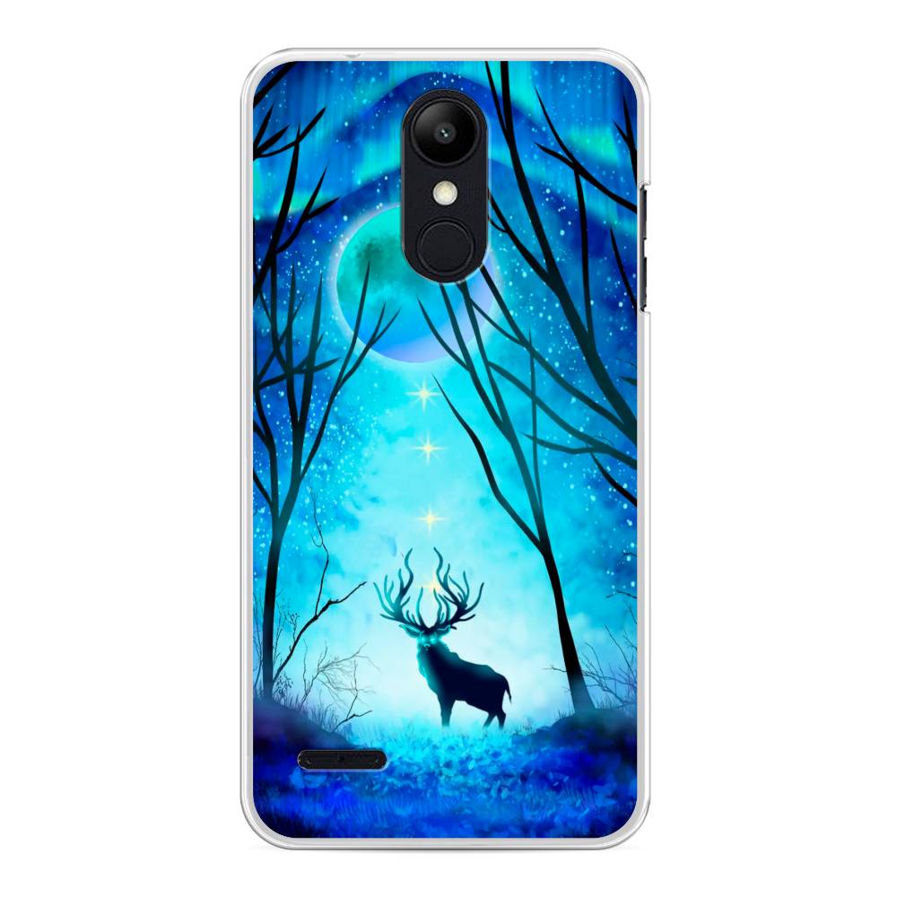 

Чехол на LG K8 "Олень северное сияние", Синий;черный;голубой, 83750-1