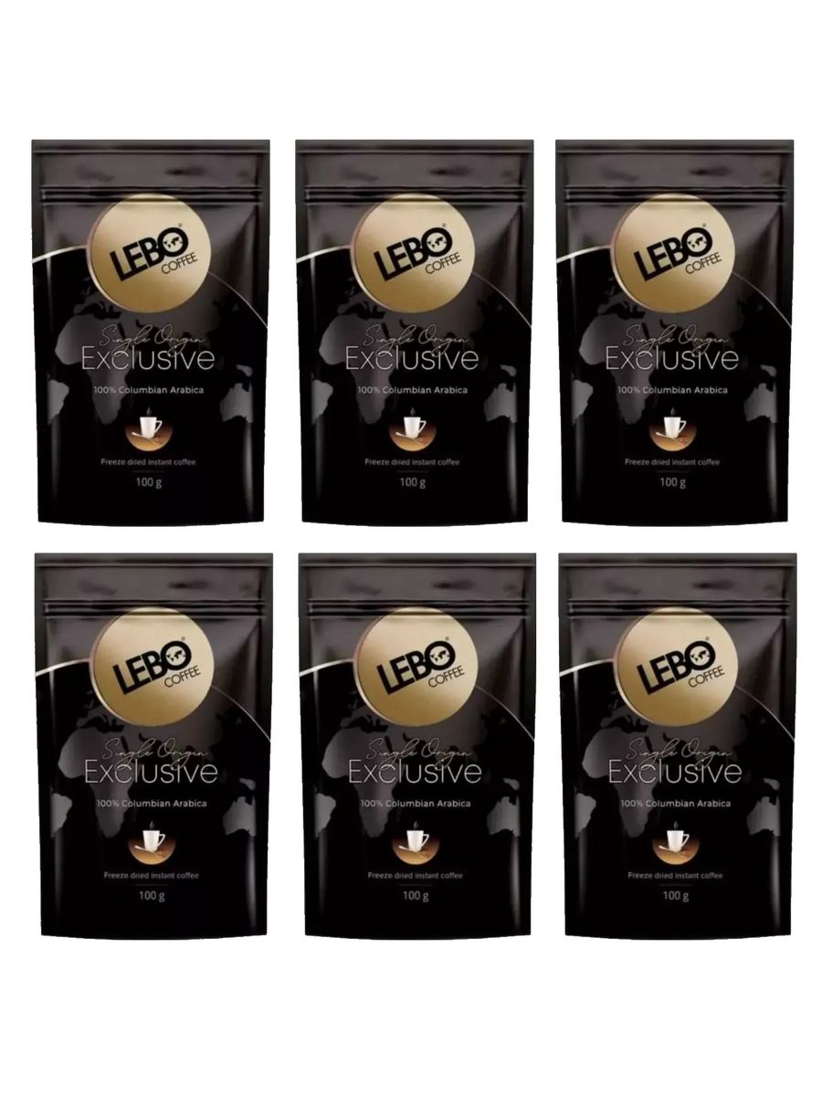 

Кофе растворимый Lebo Exclusive, 100 г х 6 шт, Lebo-Exclusive-раств-му-100г-6шт