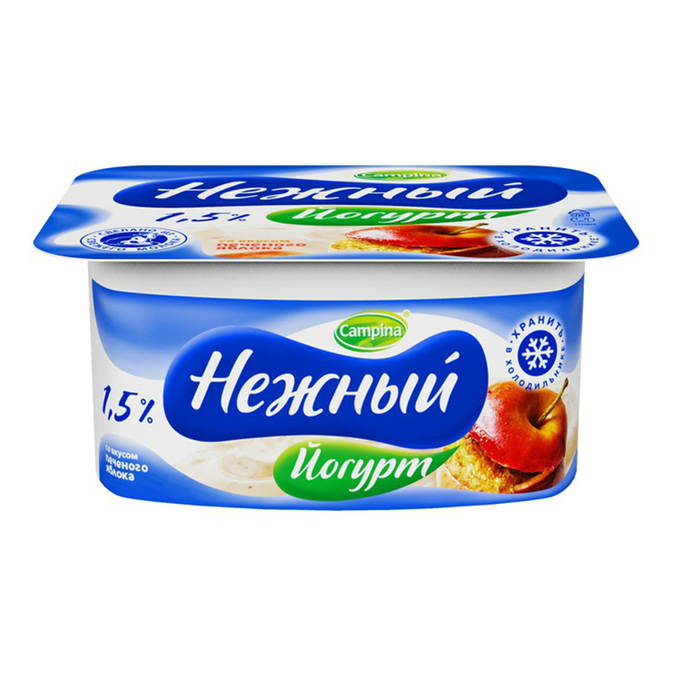 

Йогурт Нежный со вкусом печеного яблока 1,5% БЗМЖ 100 г