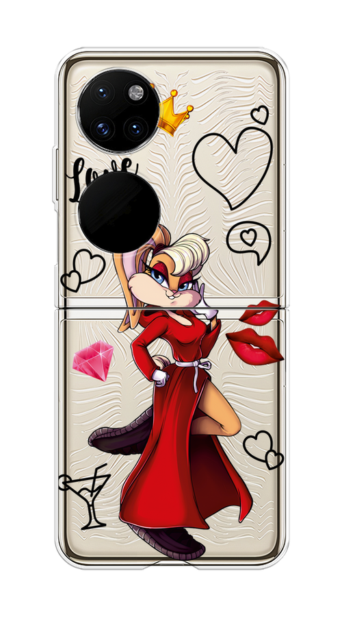

Чехол на Huawei P50 Pocket "Rich Lola Bunny", Красный;бежевый;оранжевый, 6107450-6