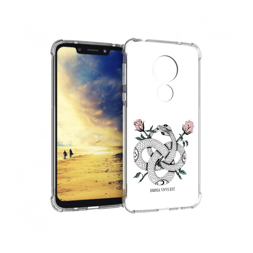 

Чехол MyPads Tocco для Motorola G7 Power нарисованная змея абстракция (PT227059.362.502), Прозрачный, Tocco