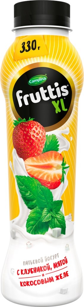 

Питьевой йогурт Fruttis клубника-мята-кокосовое желе 2% БЗМЖ 330 г