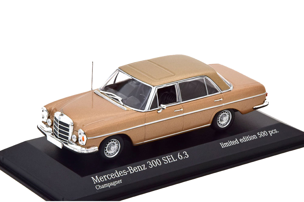 

Mercedes W109 300 sel 6.3 1968 light golden metallic limited edition 500 pcs., Золотистый