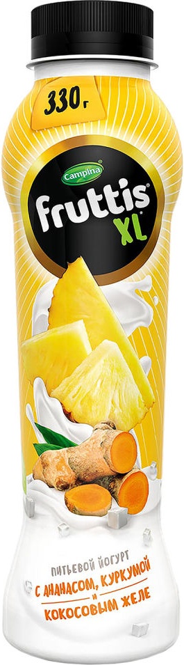 

Питьевой йогурт Fruttis ананас-куркума-кокосовое желе 2% БЗМЖ 330 г
