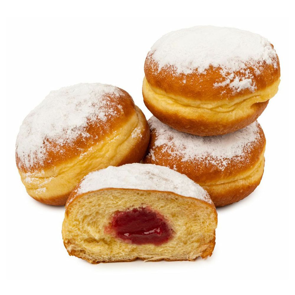 Пончики АШАН с вишневой начинкой 70 г х 4 шт 80₽