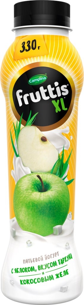 

Питьевой йогурт Fruttis яблоко-тархун-кокосовое желе 2% БЗМЖ 330 г