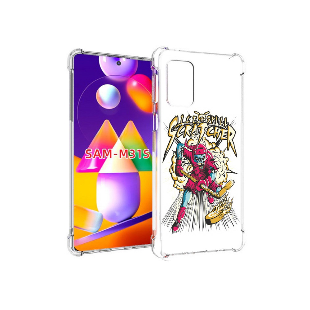 

Чехол MyPads Tocco для Samsung Galaxy M31s нарисованный скелет хоккеист (PT152186.489.514), Прозрачный, Tocco