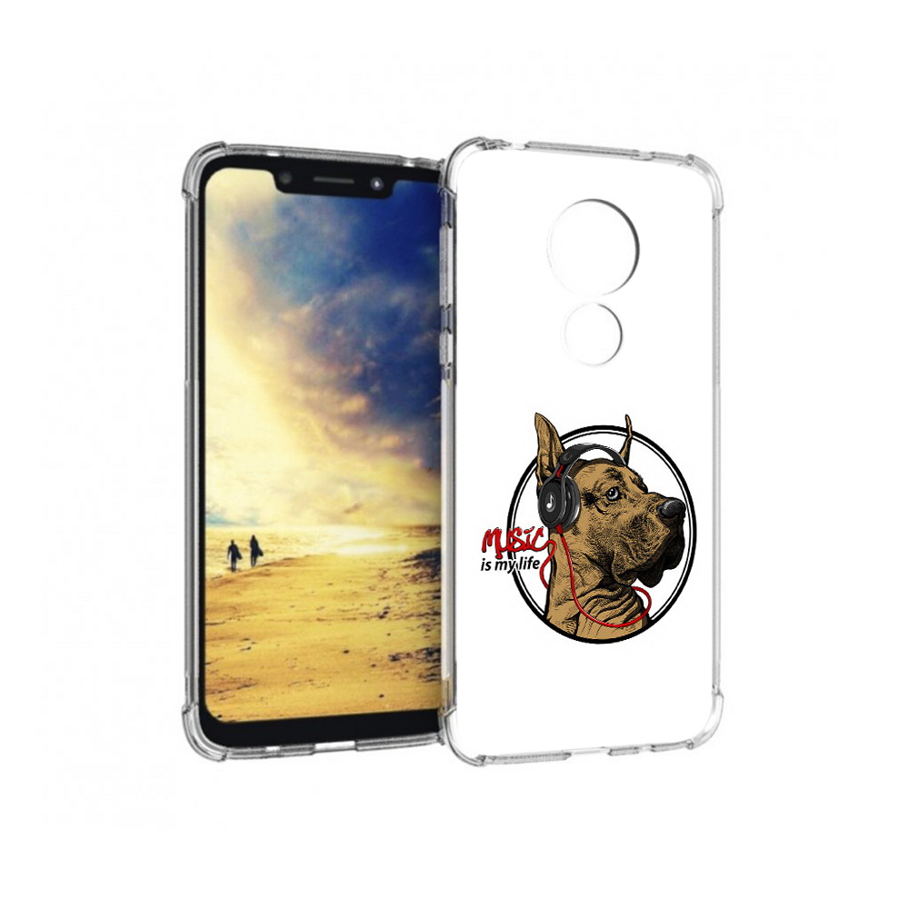 

Чехол MyPads Tocco для Motorola G7 Power музыкальная собака (PT227059.362.490), Прозрачный, Tocco