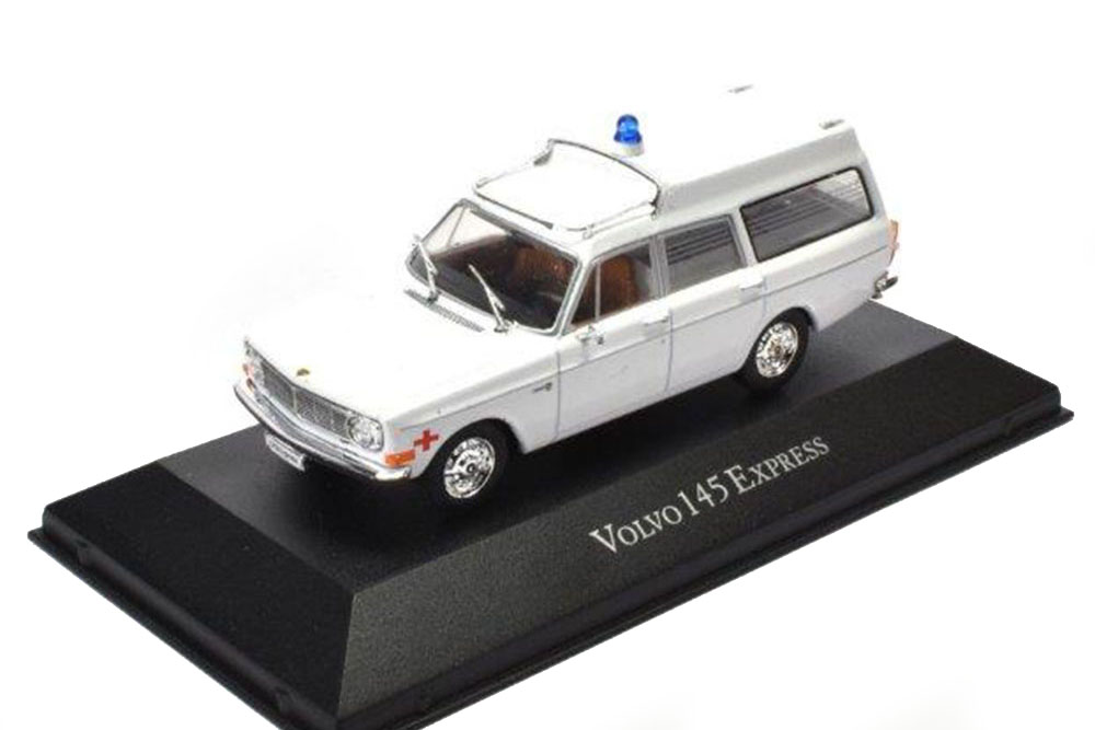 Модель коллекционная Volvo 145 express ambulance (скорая медицинская помощь) 1971 white