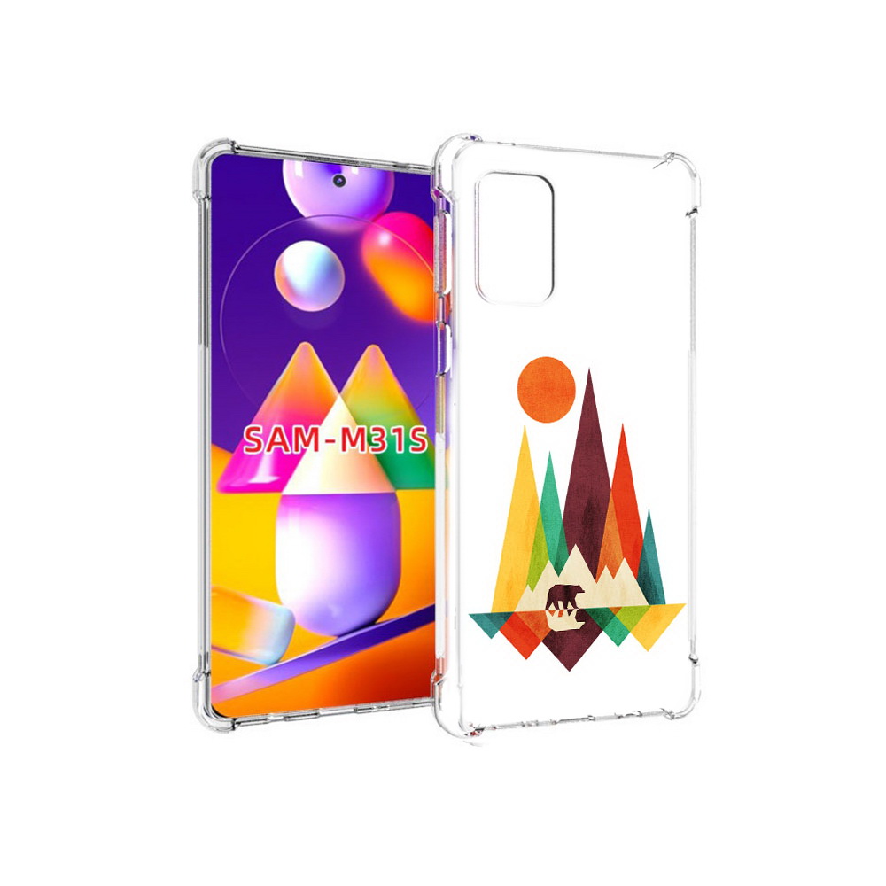 

Чехол MyPads Tocco для Samsung Galaxy M31s нарисованные горы с медведем (PT152186.489.506), Прозрачный, Tocco