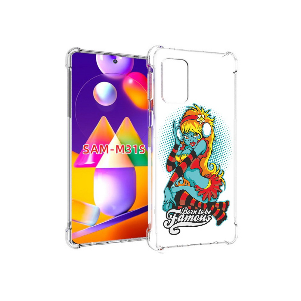 

Чехол MyPads Tocco для Samsung Galaxy M31s нарисованная девушка в наушниках, Прозрачный, Tocco