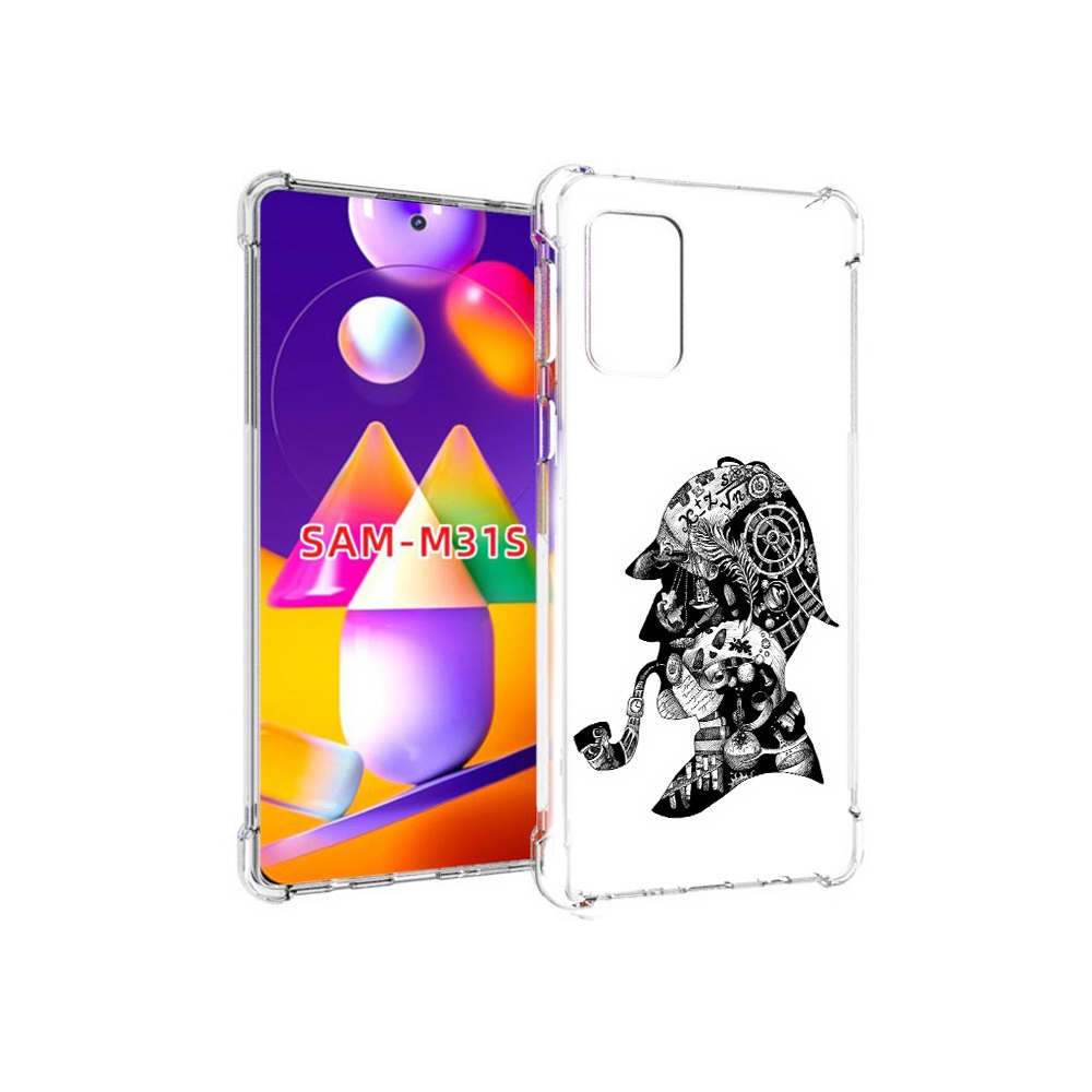 

Чехол MyPads Tocco для Samsung Galaxy M31s мужчина с трубкой абстракция (PT152186.489.488), Прозрачный, Tocco