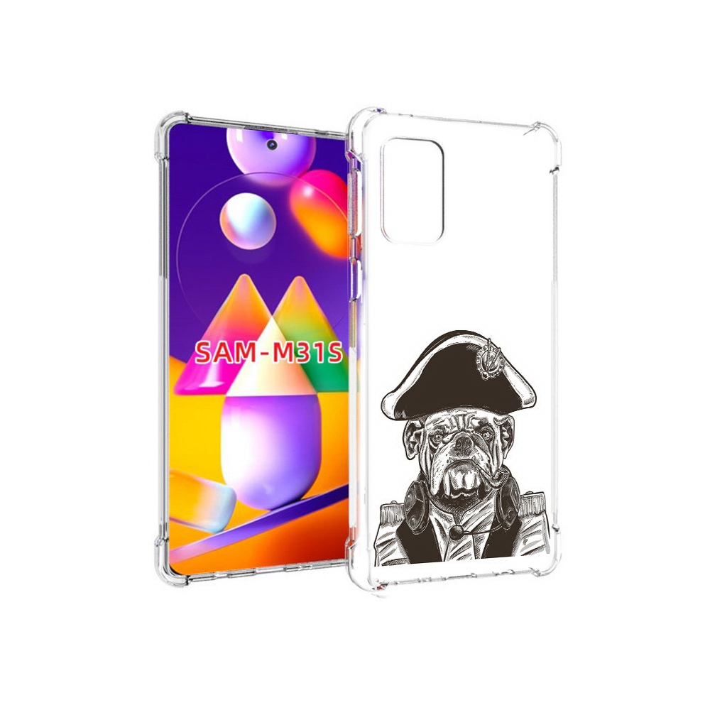 

Чехол MyPads Tocco для Samsung Galaxy M31s мопс генерал (PT152186.489.483), Прозрачный, Tocco