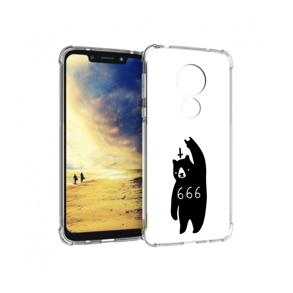 

Чехол MyPads Tocco для Motorola G7 Power медведь 666 (PT227059.362.462), Прозрачный, Tocco