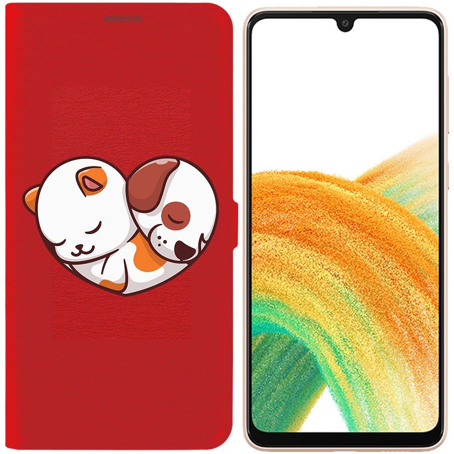 Чехол-книжка Eco Book для Samsung Galaxy A33 5G (A336) Котёнок и Щенок