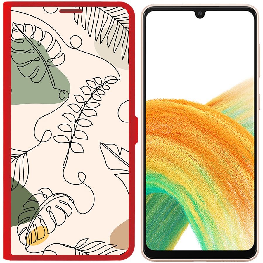 

Чехол-книжка Eco Book для Samsung Galaxy A33 5G (A336) Линия весны, Красный