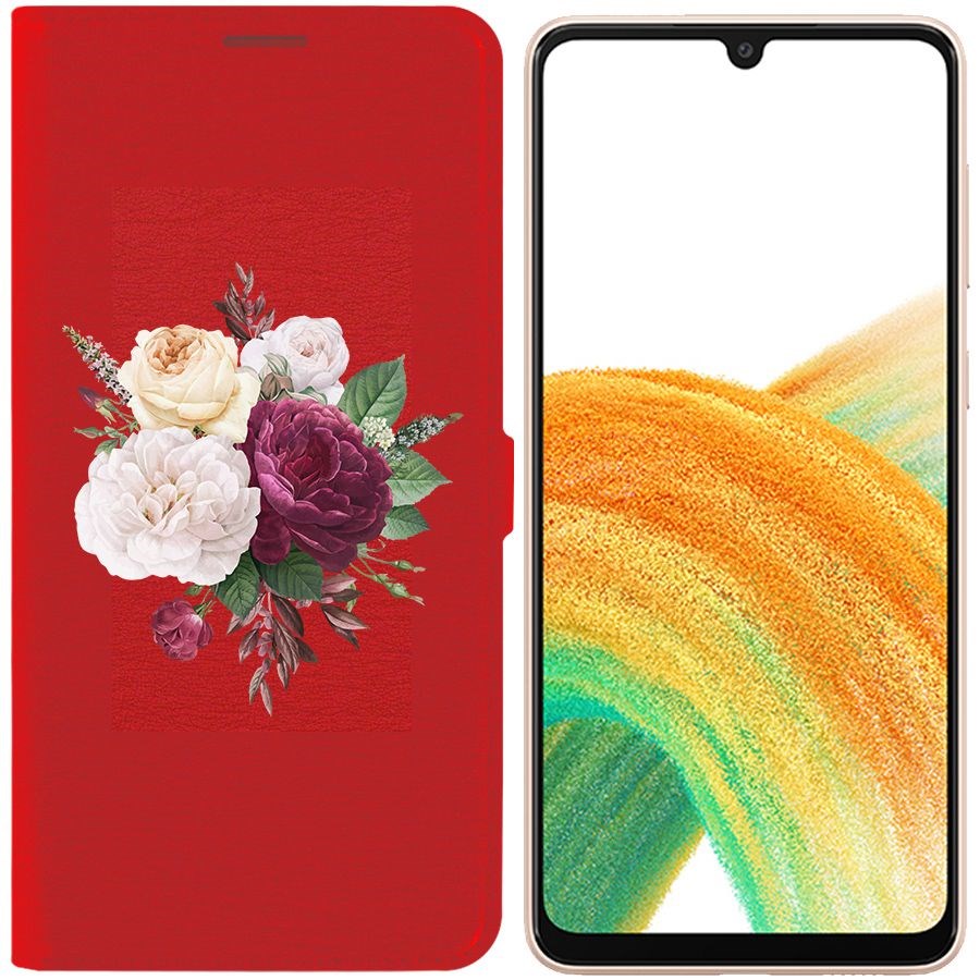 

Чехол-книжка Eco Book для Samsung Galaxy A33 5G (A336) Цветочная композиция, Красный