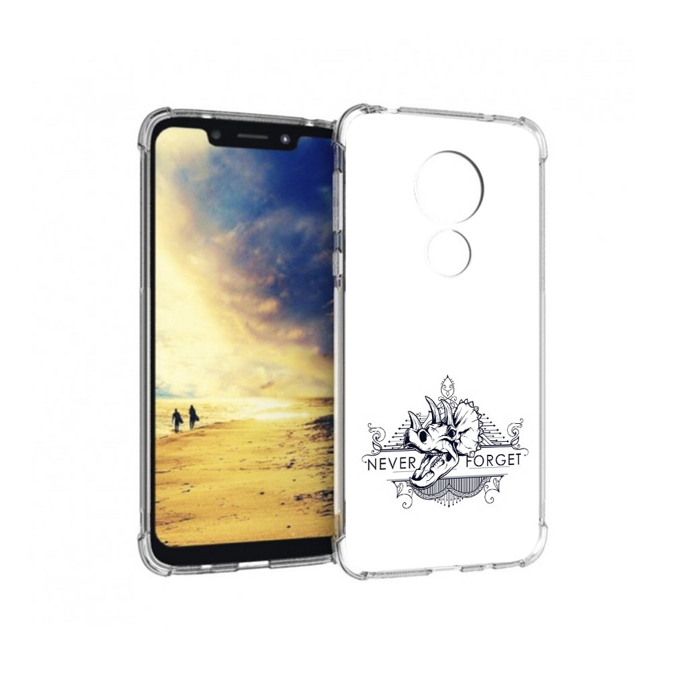 

Чехол MyPads Tocco для Motorola G7 Power логотип носорога никогда не забуду, Прозрачный, Tocco