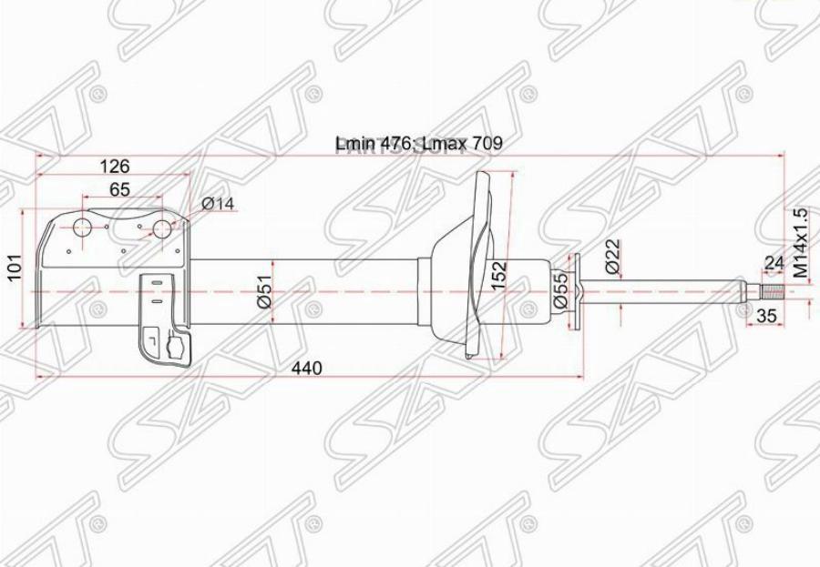 

Sat Стойка Задняя Subaru Forester 97-02 Lh