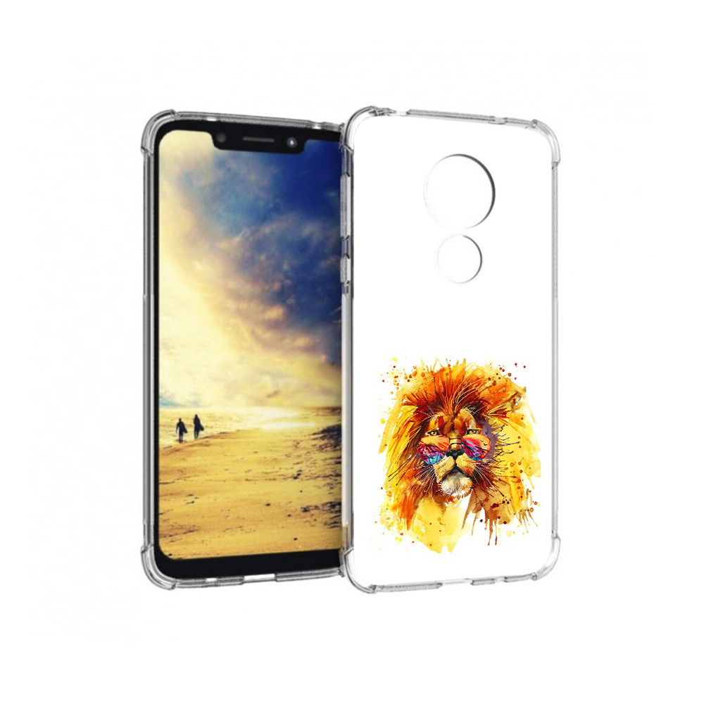 

Чехол MyPads Tocco для Motorola G7 Power лев в очках (PT227059.362.436), Прозрачный, Tocco