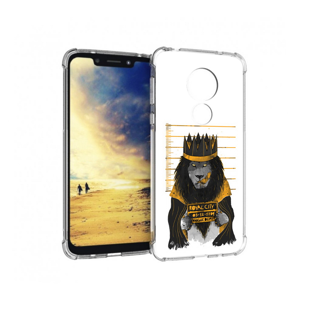 

Чехол MyPads Tocco для Motorola G7 Power лев в законе (PT227059.362.435), Прозрачный, Tocco