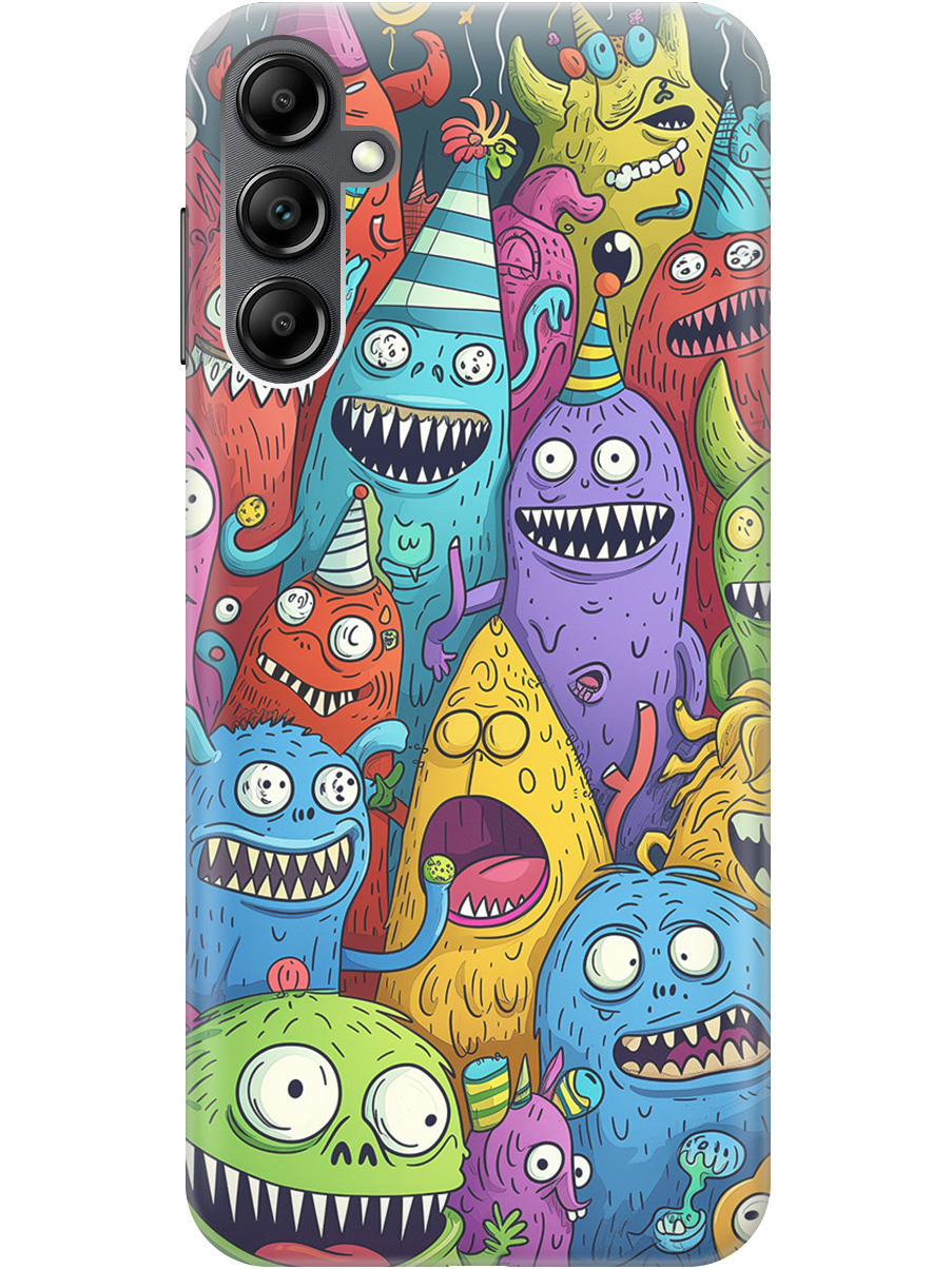 

Силиконовый чехол на Samsung Galaxy A14 с принтом "Веселые монстрики", Прозрачный;голубой;зеленый;черный, 768741472
