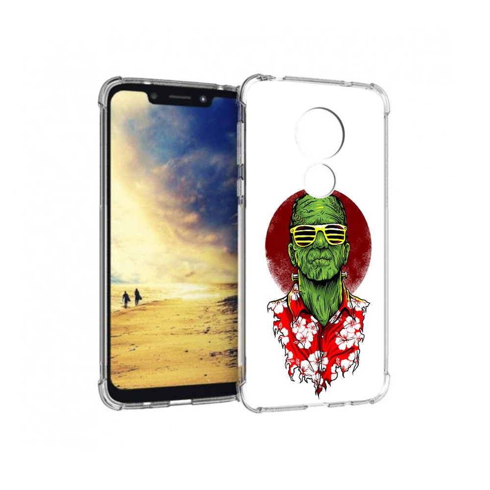 

Чехол MyPads Tocco для Motorola G7 Power крутой зеленый мужчина в очках (PT227059.362.424), Прозрачный, Tocco