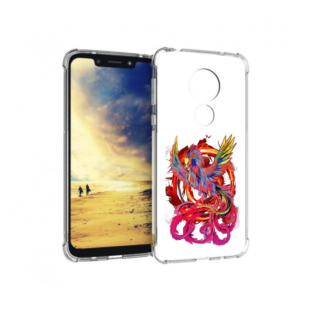 

Чехол MyPads Tocco для Motorola G7 Power красочный феникс (PT227059.362.414), Прозрачный, Tocco