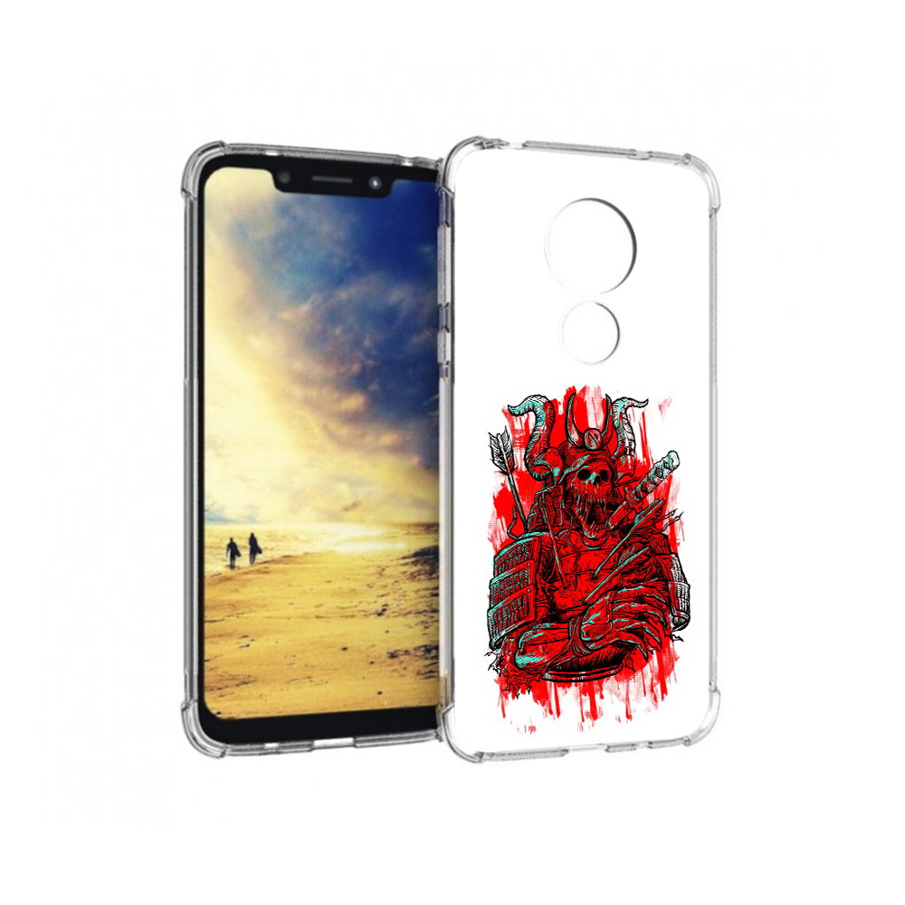 

Чехол MyPads Tocco для Motorola G7 Power красный скелет воин (PT227059.362.413), Прозрачный, Tocco