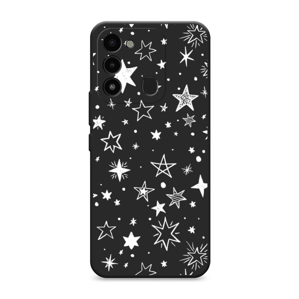 

Чехол Awog "Звездочки графика белая" на Tecno Spark 9 / Техно Спарк 9, Прозрачный;белый