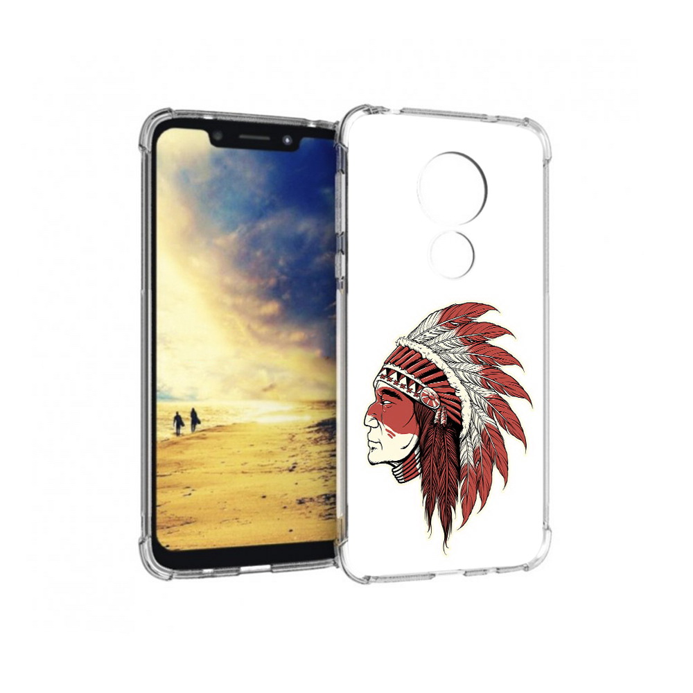 

Чехол MyPads Tocco для Motorola G7 Power красный индеец (PT227059.362.411), Прозрачный, Tocco