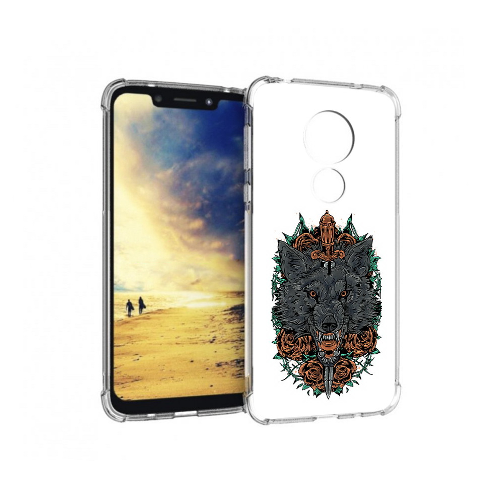 

Чехол MyPads Tocco для Motorola G7 Power красивый злой волк (PT227059.362.409), Прозрачный, Tocco