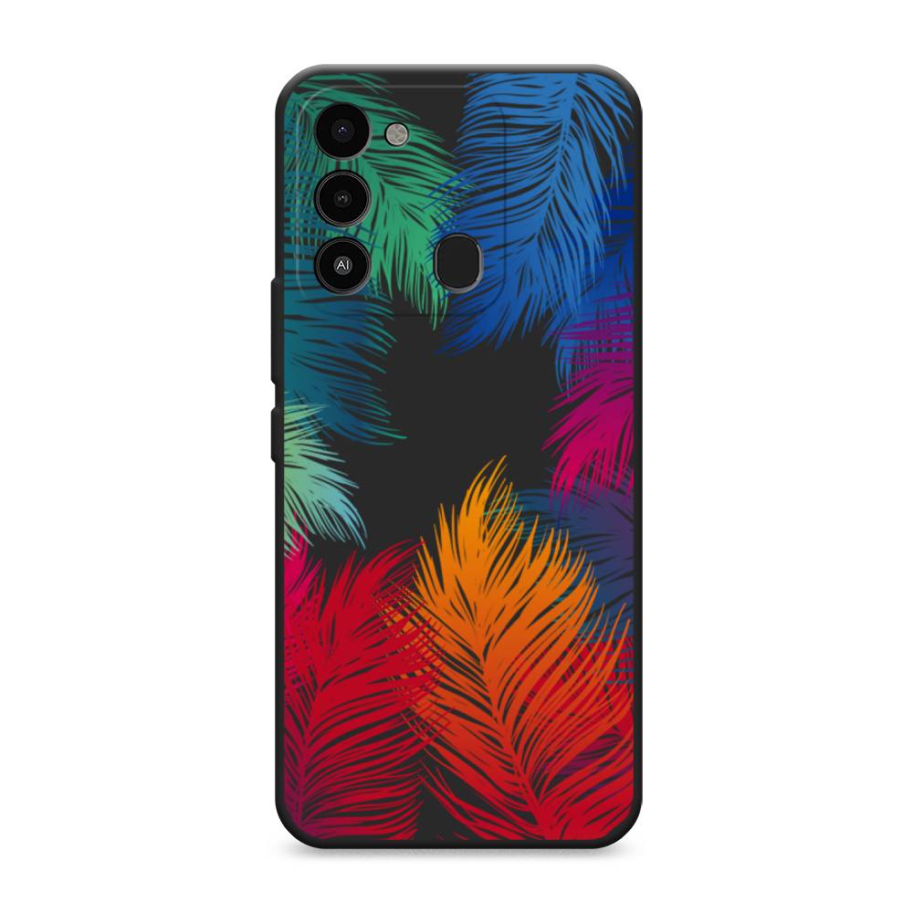 

Чехол Awog "Рамка из перьев" на Tecno Spark 9 / Техно Спарк 9, Красный