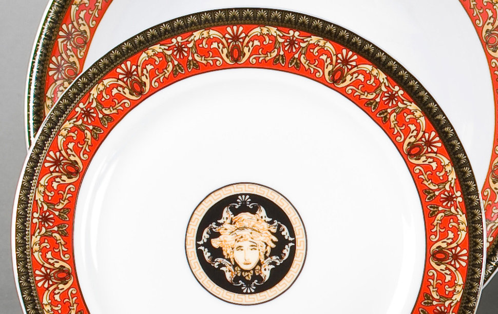 фото Набор тарелок leander десертных сабина красная лента версаче, 19 см, 6 шт.