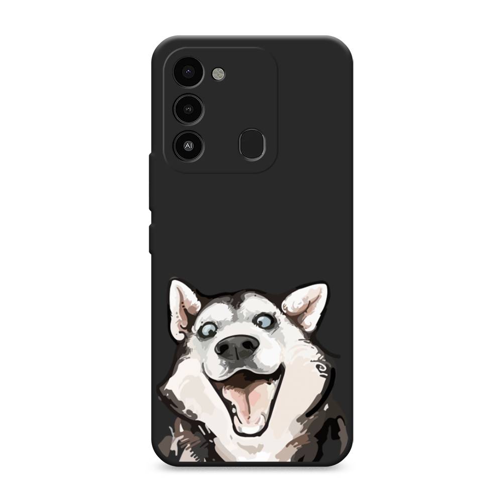 

Чехол Awog "Радостный хаски" на Tecno Spark 9 / Техно Спарк 9, Белый;голубой;черный