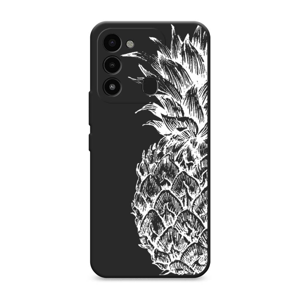 

Чехол Awog "Ананас графика белая" на Tecno Spark 9 / Техно Спарк 9, Белый