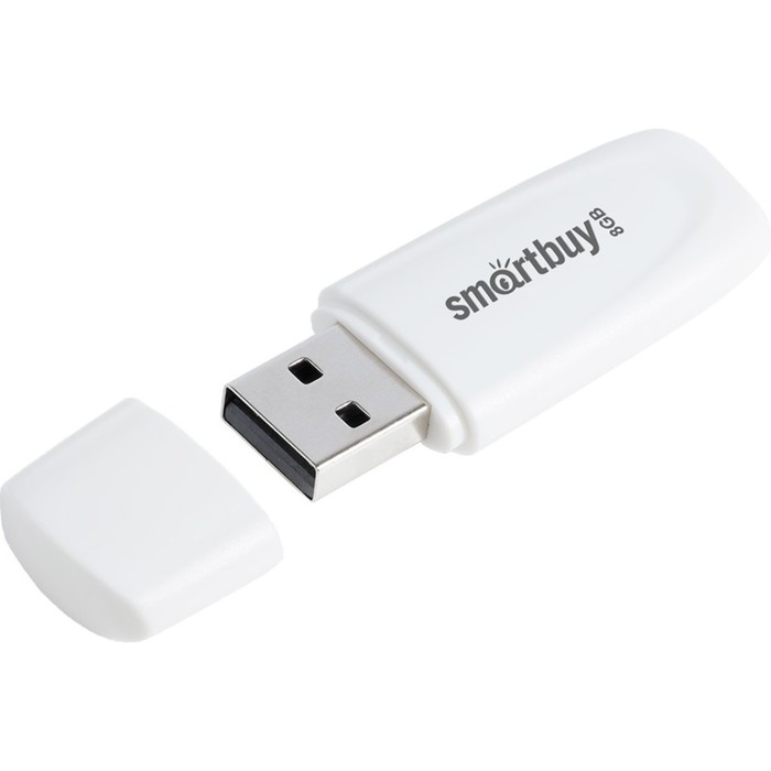 

Флешка Smartbuy 008GB2SCW, 8 Гб, USB2.0, чт до 15 Мб/с, зап до 12 Мб/с, White
