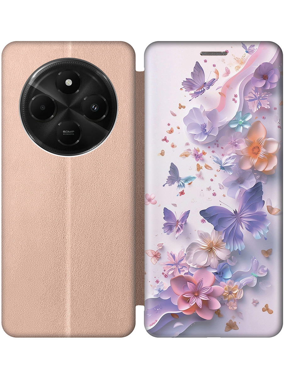 

Чехол-книжка на Xiaomi Redmi 14C / Poco C75 с принтом золотой 868514, Золотистый;розовый;фиолетовый, 786715722