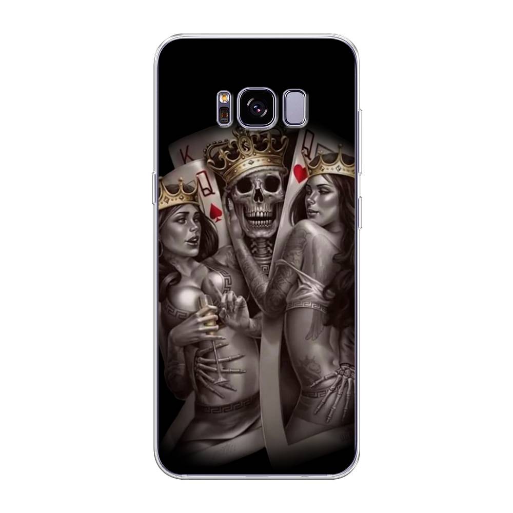 

Чехол на Samsung Galaxy S8 Plus "Карты король и королевы", Серый;желтый, 24850-6