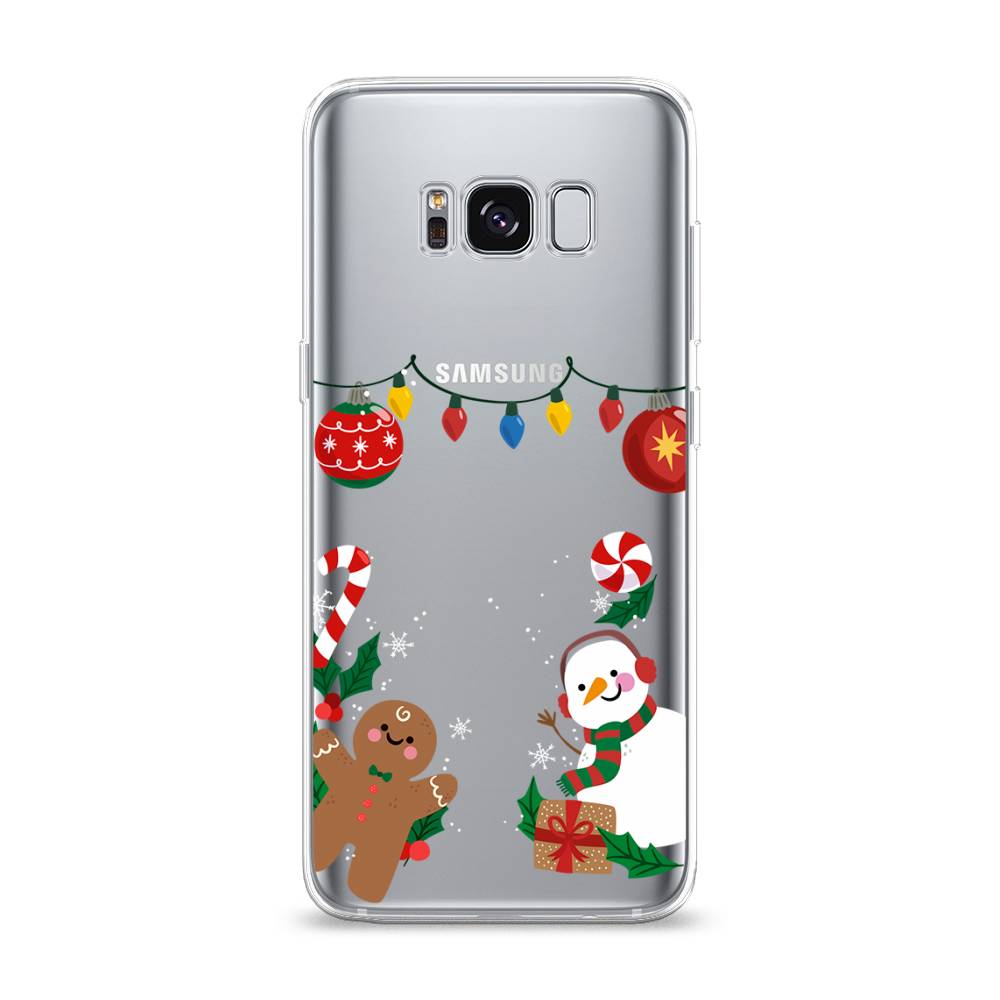 

Чехол на Samsung Galaxy S8 "Новогоднее настроение", Коричневый;красный;зеленый, 24750-5