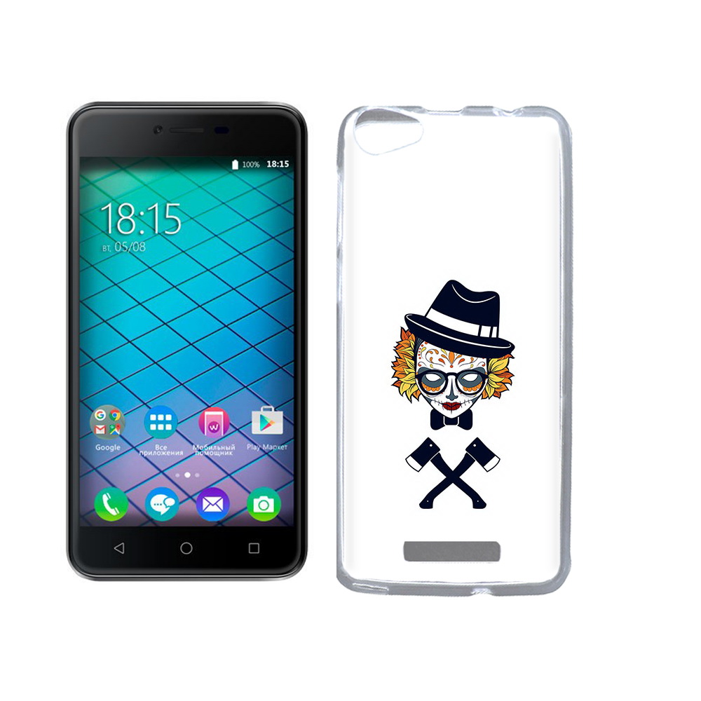 

Чехол MyPads Tocco для BQ 5059 Strike Power девушка в маске с топорами рисунок, Прозрачный, Tocco