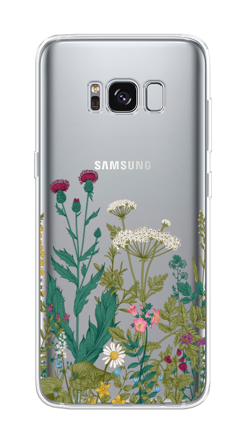 

Чехол на Samsung Galaxy S8 "Дикие полевые цветы", Зеленый;розовый;белый, 24750-2