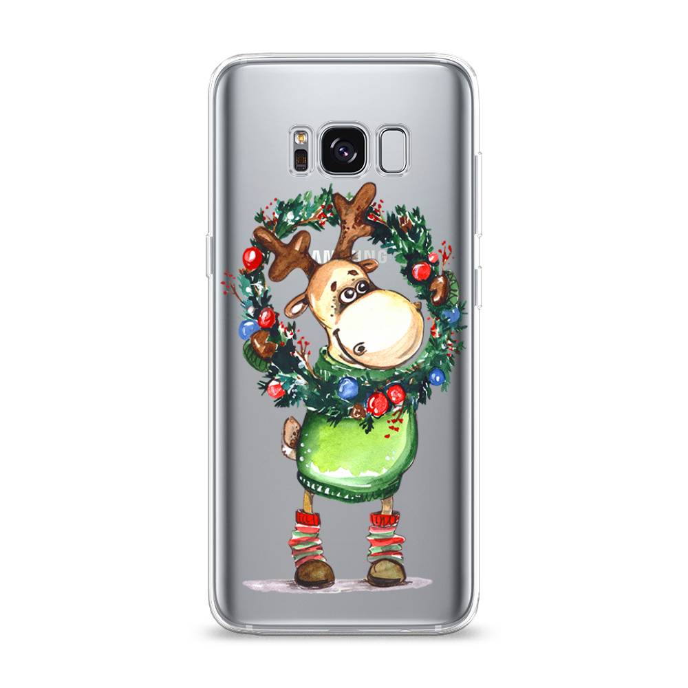 

Чехол на Samsung Galaxy S8 "Олень с новогодним венком", 24750-4