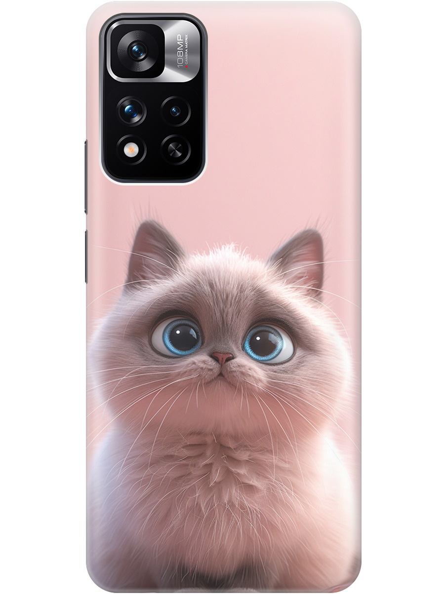 

Силиконовый чехол на Xiaomi Redmi Note 11 Pro+ 5G / Xiaomi 11i с принтом "Милейший котик", Прозрачный;розовый;серый, 741736411