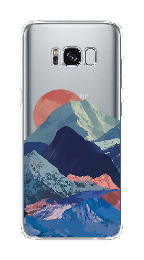 

Чехол на Samsung Galaxy S8 "Закат в снежных горах", Красный;серый;голубой, 24750-2