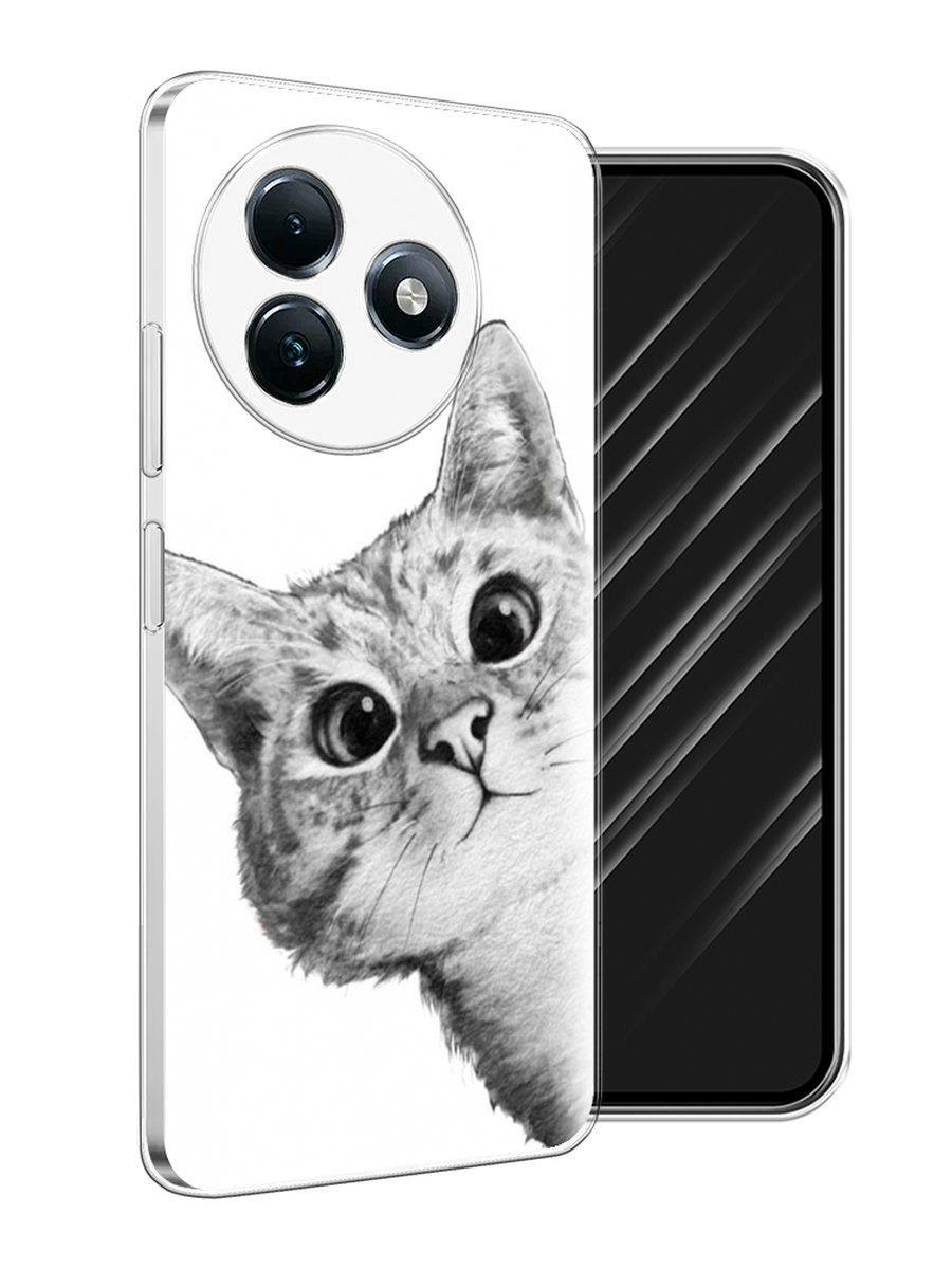 

Чехол Awog на Itel S24 "Кот рисунок черно-белый", Черный, 3202050-1