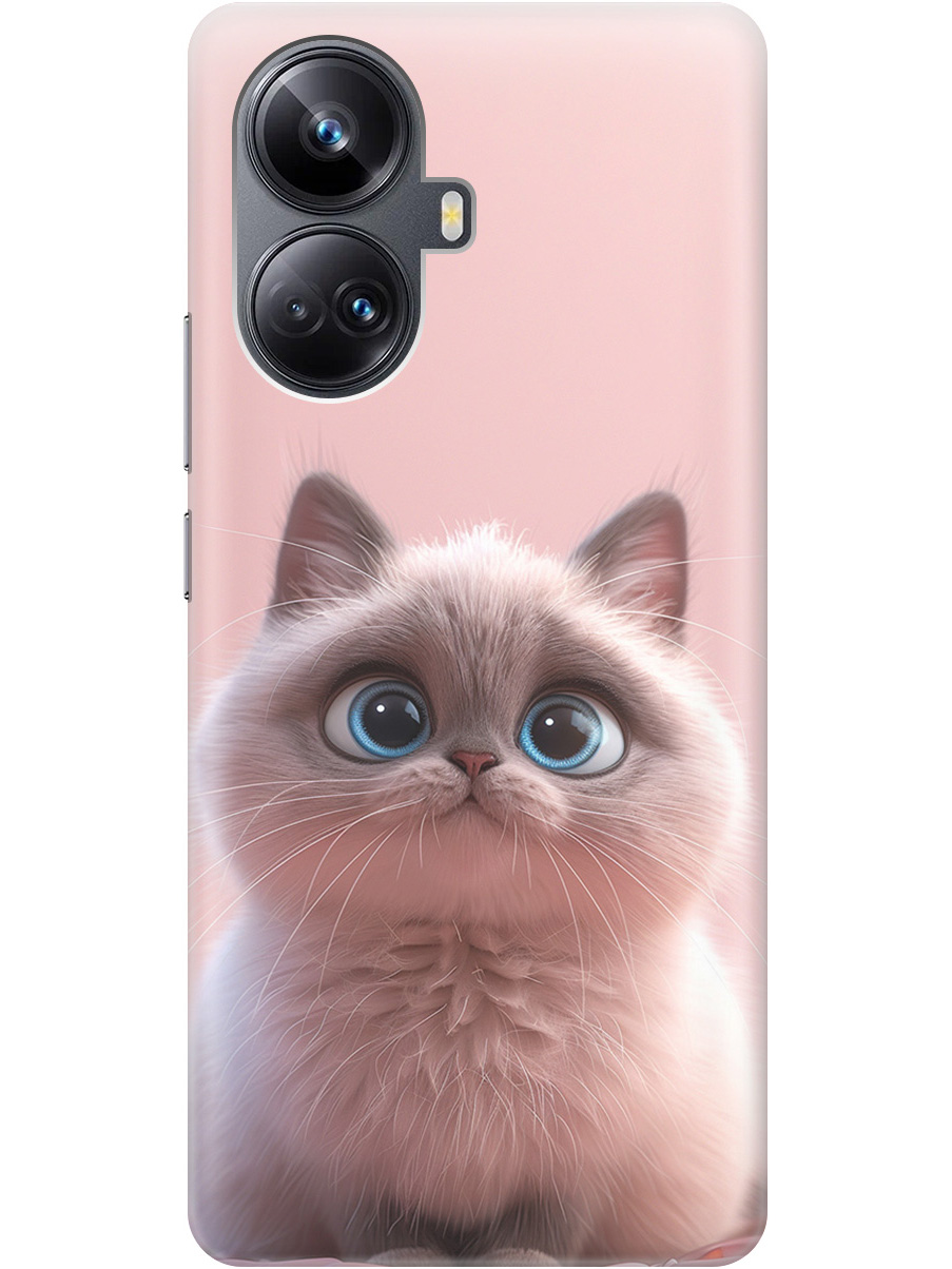 

Силиконовый чехол на Realme 10 Pro+ с принтом "Милейший котик", Прозрачный;розовый;серый, 768741911