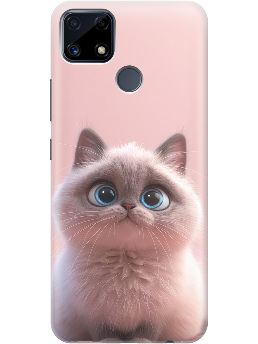 

Силиконовый чехол на Realme C25 / C25S с принтом "Милейший котик", Прозрачный;розовый;серый, 732395311