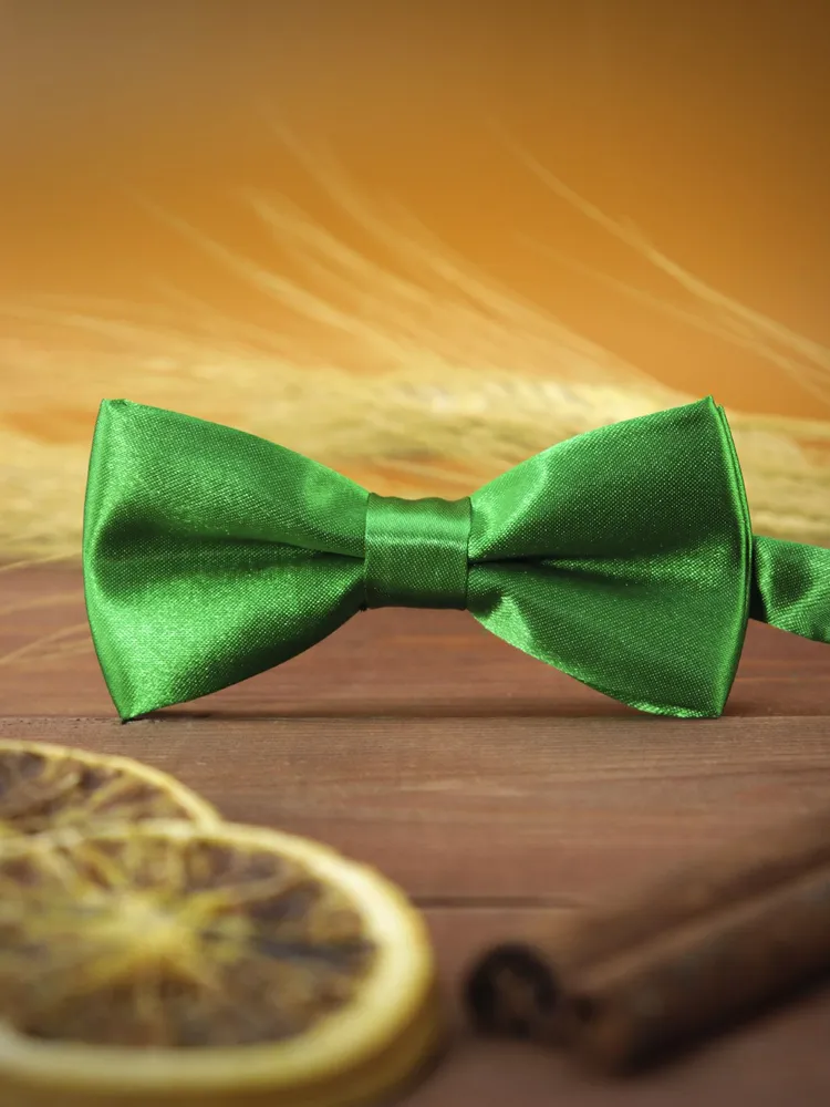 Детский галстук-бабочка 2beMan MGB003 атласный зеленый