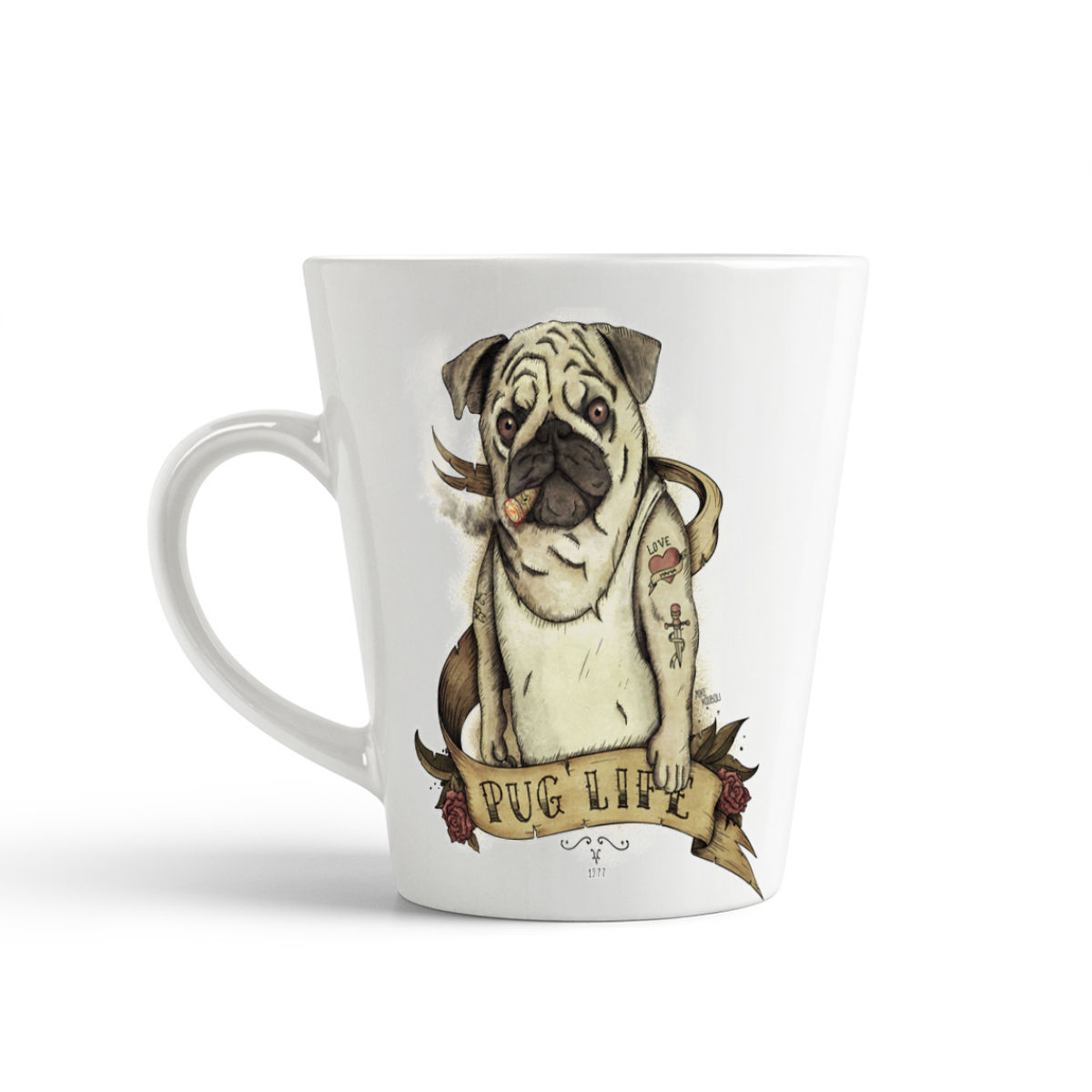 

Кружка-латте CoolPodarok Мопс Pug life